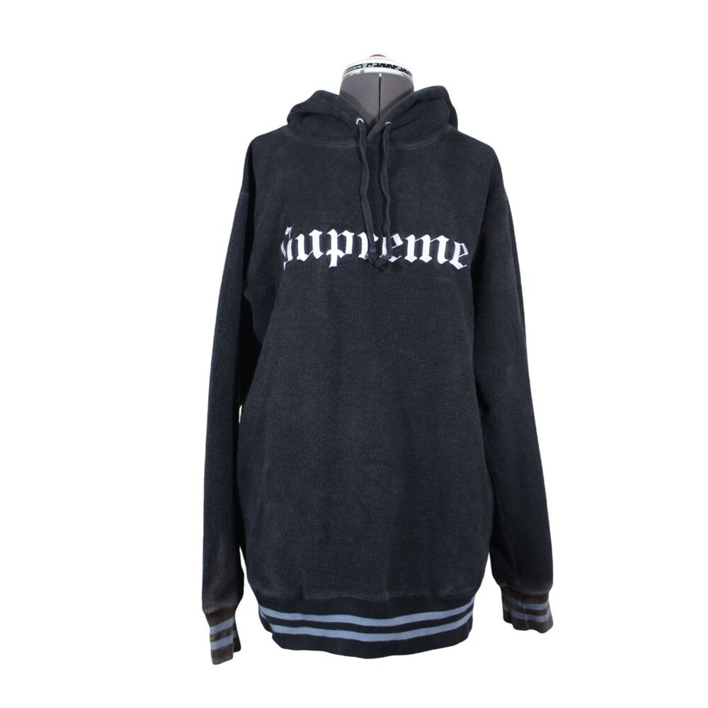 Supreme Old English embroidered reverse fleece pullover‎ hoodie sweatshirt FLAWS